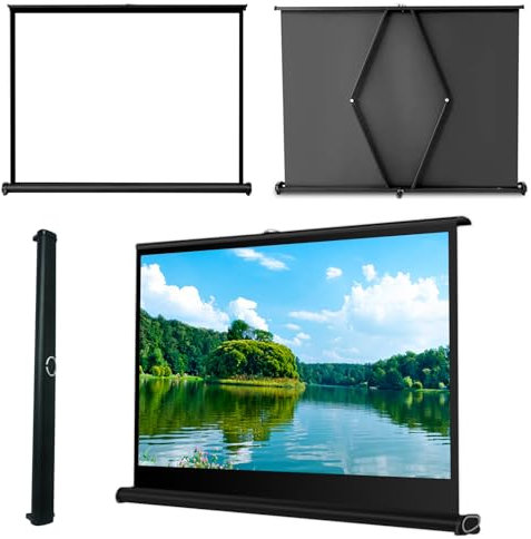 YQCXG Schermo per proiettore con Supporto a Forbice, Pieghevole, Portatile, 16:9 4K HD, 30, 40, 50, Antirughe, Leggero, per Home Theater, Cinema in Giardino (16:9, 50)