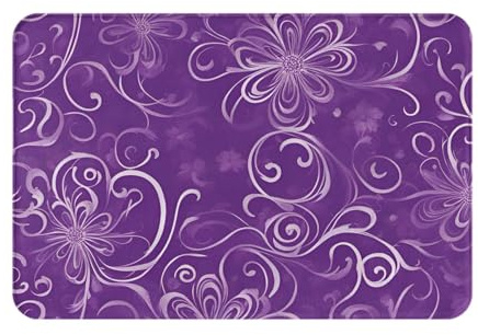Paillasson ultra fin avec imprimé floral et lierre Idéal pour porte d'entrée, porte arrière, terrasse et entrée