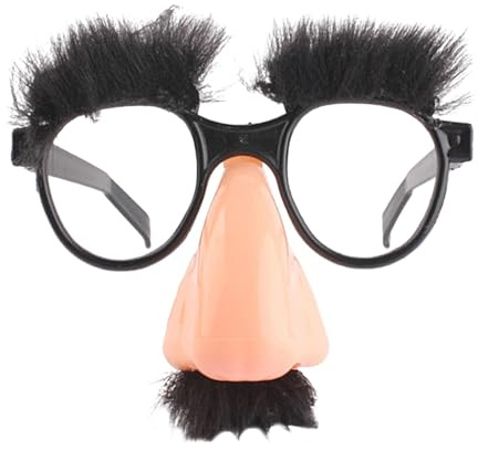 Nasenbrille - Lustige Brille | Kostümzubehör mit Augenbrauen und Schnurrbart für Partys, Schularbeiten und Comic-Events