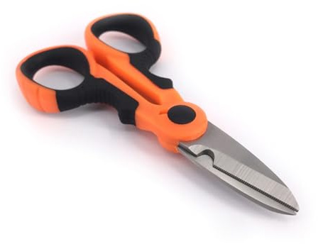 TOYANDONA Tijeras de Pesca Antidesgaste de Acero Inoxidable Naranjas
