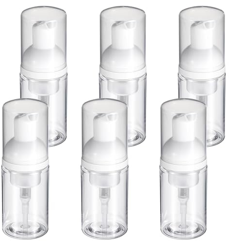 6 st skumpumpsflaska, tom skumpumpflaska i resestorlek bärbar, fransschampoflaskor, påfyllningsbara handlotiondispenser, små genomskinliga tvålflaskor i plast för handlotion, schampotioner (30 ml)