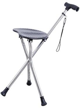 XINYIN Durabilidad Cojines Impermeables De Acero Inoxidable Silla Bastón Regulable para Golf Pesca Y Viajes para Personas Mayores Asiento Bastón Plegable
