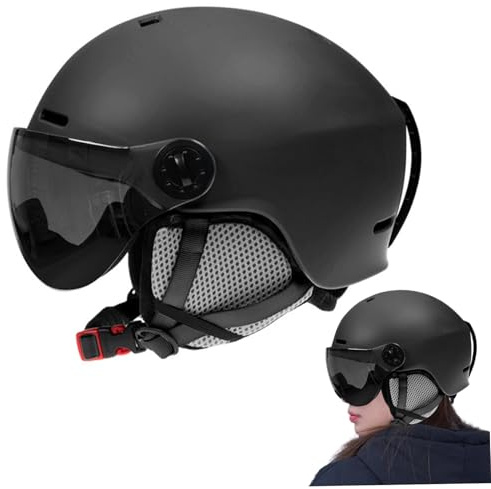 Casque de Snowboard, Casque de Ski avec Lunettes, Snowboard résistant aux Chocs avec Cache-Oreilles Amovibles pour Homme et Femme, Ski, Sport en Plein air,
