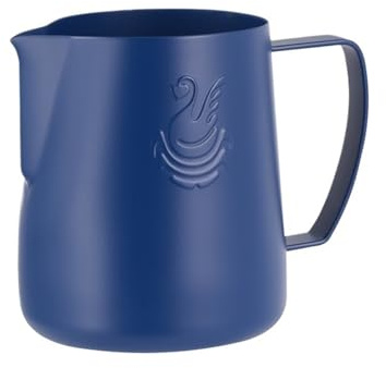 Brocca for schiumare il latte da 400 ml in acciaio inossidabile antiaderente for, brocca for fiori, perfetta for caffè Per Latte Art(Blue Matt)