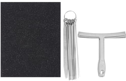 Kisangel Juego de 19 Piezas Kit de Herramientas de Reparación para Guitarra Limas, Papel de Lija y Medidor de Radio de Cuerda para Mantenimiento y Ajuste de Instrumentos de Cuerda