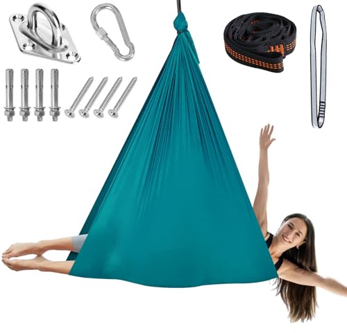 Chihee Aerial Yoga hängmatta gung-set, mjukt, slitstarkt tyg yoga stretch fitnessögla komplett fästutrustning, för alla fitness- och bodybuildingsnivåer, 280 x 150 cm