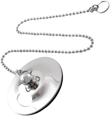 PLAFOPE Stainless Steel Bathtub Plug with Chain, Sink Drain Stopper Water Plug for Bathroom and Kitchen, Sturdy Bath Tub Drain Cover Accessories