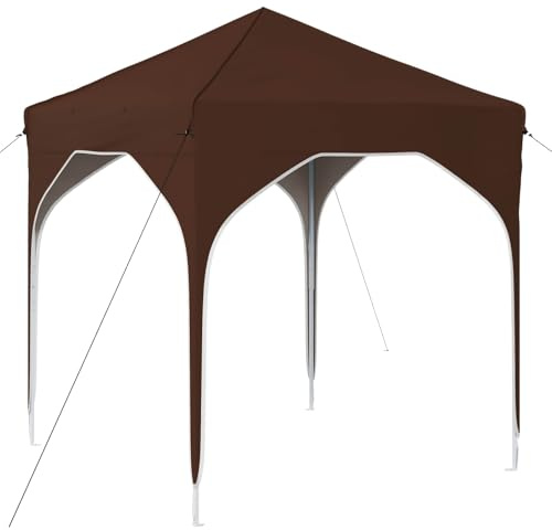 mtlskopl Tente de Pavillon Pop-up Pliante 194 x 194 x 245 cm Marron