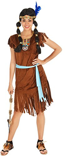 dressforfun Costume da Donna - Indiana Phoenix | Splendido abito in stile indiano | Bella applicazione sullo scollo | incl. Cintura da Allacciare in Vita - Taglie Varie