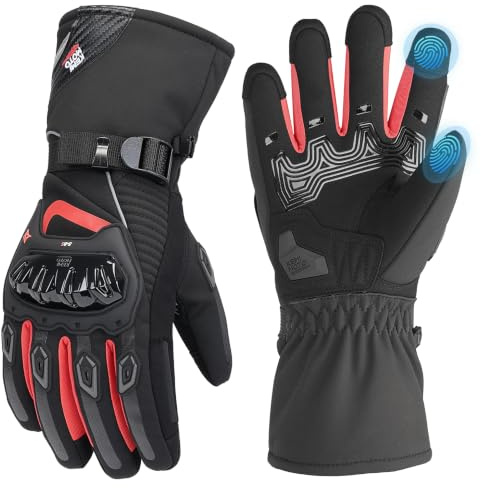 KEMIMOTO Guantes Moto Invierno Impermeables, Cálidos y Pantalla Táctil