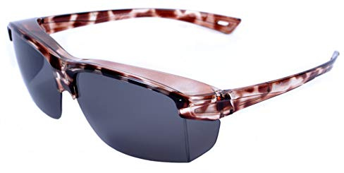 Rapid Eyewear ‘Vogue’ Schildpatt Polarisierte SONNENÜBERBRILLE für Damen. Überzieh Sonnenbrille für Brillenträger. Ideale Autobrille & Radbrille. UV400 Schutz. Überziehbrille