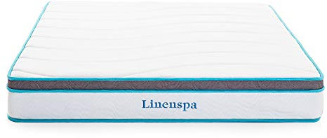 Linenspa Matelas hybride, 20 cm epaisseur, à ressorts et mémoire de forme, Oeko-Tex, Équilibré, 80x190 cm, 1 personne