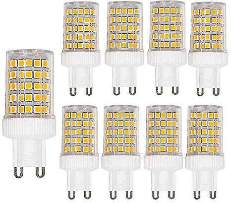 GOUGEER 8 Stück G9 10W LED Glühbirnen Ersatz 100W Halogenlampe G9 1000 Lumen, Warmweiß 3000k, Keramiksockel, Nicht Dimmbare Glühlampe für die Beleuchtung zu Hause, Kapselbirnen