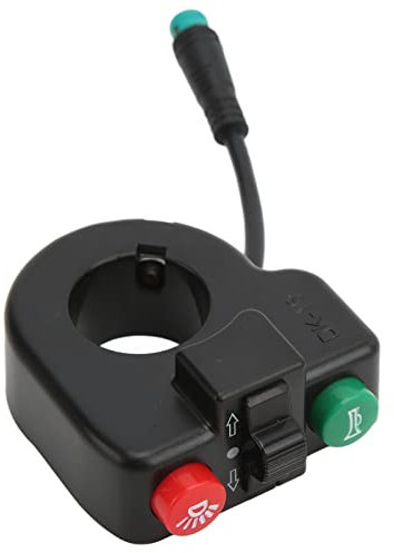 Scooter Handlebar Switch, 3-in-1 Turn Signal Light Horn Control Red Light Green Horn Buttons Waterproof 5-Pin Connector Replacement for KUGOO M4 and M4 PRO 10 Inch Electric Scooter
