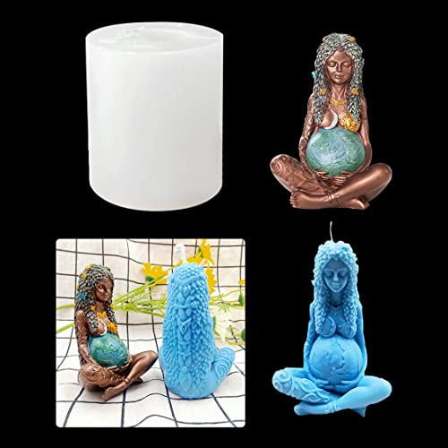HyzaPhix Kerzen Silikonformen, 3D Gießform Epoxidharz Schwangere Frau Kerzenformen Körper Gießharz Silikon Formen Mutter Erde Candle Molds für Kerzenherstellung, Handgemachte Resin Ornamente