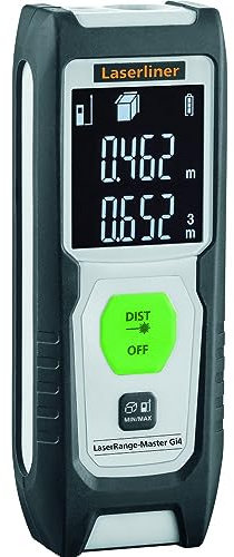 Laserliner Laser Entfernungsmesser, Laser Range Master Gi4, digitales Messgerät mit 40 m Messbereich, Längen, Flächen- und Volumenmessung
