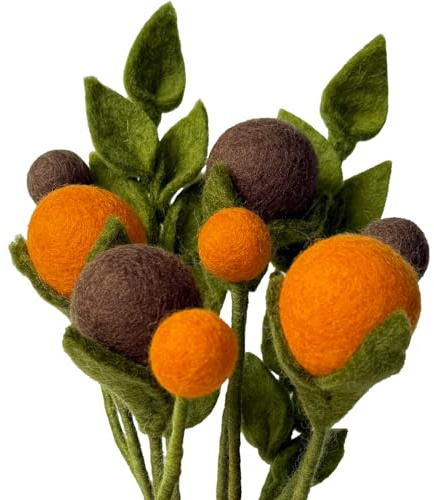 your castle Blumenstrauß aus 8 handgearbeiteten künstliche Filzblumen & 1 AST, fairer Handel, nachhaltige Filz Deko, realistische Kunstblumen, Filz-Floristik, Stoffblumen, Filzblumen-Set, Luna