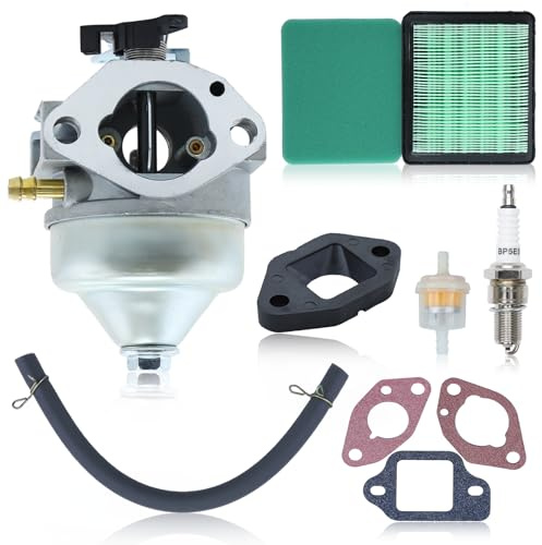 ADEFOL Vergaser Kit für Honda GCV190 Motor und HRB217 HRX217 Rasenmäher, Vergaser + Luftfilter + Dichtungen + Zündkerze + Kraftstofffilter Zubehör Ersatzteile 9 in 1 Bausatz