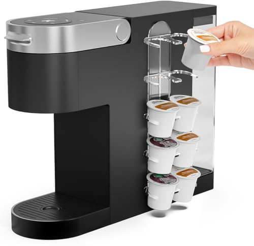 NiHome Porta cialde in acrilico per Keurig, organizer per capsule di caffè a montaggio laterale, per capsule K-Cup, salvaspazio per piccoli piani di lavoro (trasparente, 1 confezione per tazze da 10 K