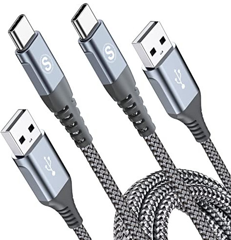 Cavo USB C [2 Pezzi 2m] Cavo USB Tipo C Ricarica Rapida 3.1A USB A a USB C Nylon per i Phone 17 16 15 Plus Pro Max,Samsung Galaxy S25/S24/S23/S22 a S8,Note20,M31,M30,A70,A54,A53,LG,Xiaomi,Huawei,Pixel