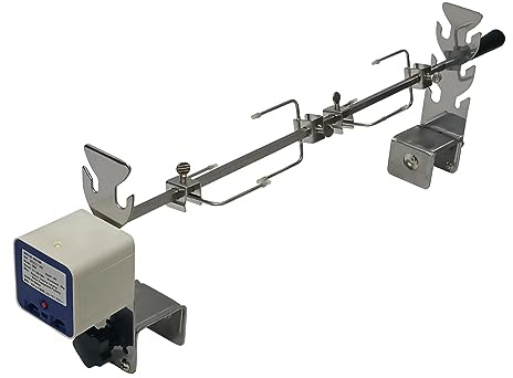 Kit de rôtissoire universel de rechange 5078a - Installation rapide - Portable - Pour camping, barbecue - Trois hauteurs - Longueur réglable - Accessoire de rôtissoire - Fourchette à poulet - Moteur