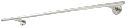 Wandmontage Kleiderstange, gebürsteter Edelstahl-Kleiderständer zum Aufhängen von Kleidung, platzsparend, 80/100/120cm, kleiderstange für die Wand, 2 Sockel (Color : Silber, Size : 100cm/39in)