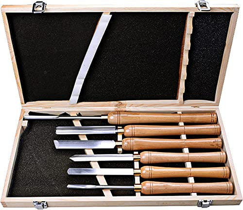 Samnuerly Herramientas de torneado de Madera de cincel de torneado de Acero de Alta Velocidad para Torno, Herramientas y Accesorios de Herramientas de torneado de Madera de carburo, Juego de cinceles