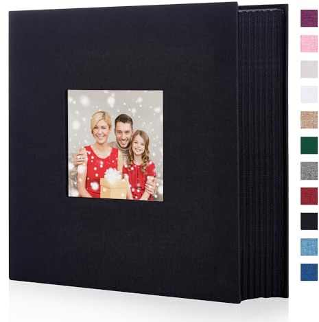 Miaikoe Fotoalbum 10x15 1000 Leinen Album Slip in großer Kapazität für Familie Hochzeitstag Album Buch hält 1000 horizontale und vertikale 10x15cm Fotos Schwarz