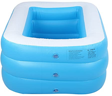 Piscina Gonfiabile per Bambini Piscina per Bambini di per Uso Domestico Piscina per Bambini Vasca da Bagno Quadrata di Grandi Dimensioni (Blu)
