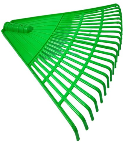 Porceosy Rastrillo de jardín de plástico templado que ahorra mano de obra, 12/21 dientes, herramienta ligera y duradera para una recolección de desechos eficiente, fácil de limpiar, color verde 12