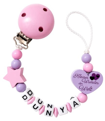 personalisiertes Babygeschenk mit Namen Stern & Kleines Wunder der Welt gestaltetes Babygeschenk für Mädchen in Rosa Grau