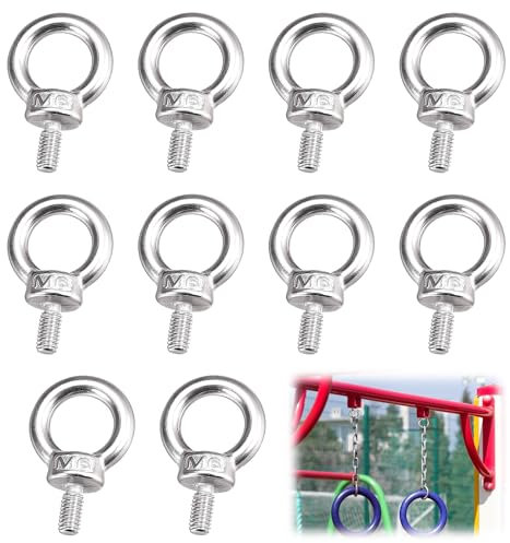 DesertBoy Ringschraube M6, 10 Stück 304 Edelstahl Augenschraube, M6*11 Ringschraube Edelstahl, Ring Augenbolzen Runde Ringbolzen, Hardware Ringschrauben, für Rolle des Befestigens und Hängens