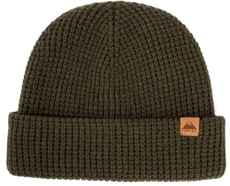 TOP-EX XL/XXL 50% Merinowolle Waffel Mütze Wintermuetze Herren Damen Fisherman Beanie Trawler Mütze Strickmuetze Warme Gelb