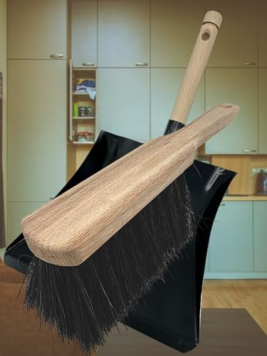 Set MAAJ KEHRGARNITUR HANDFEGER 31 cm Arenga & Schaufel SCHWARZ - PLASTIKFREI - VEGAN