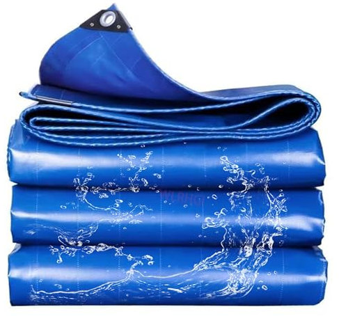 WLRHGl Telo TELONE OCCHIELLATO Impermeabile, 3 x 11 m Occhielli su Tutto Il perimetro Telo Protettivo Multiuso per Barche, Legno, Piscina, Mobili da giardino, Auto WLR010, Blu