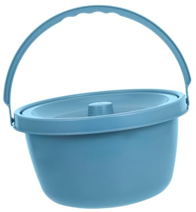 minkissy Inodoro Portátil para Adultos Azul, Cubo con Asiento Cómodo, Diseño Estable y Fácil Limpieza, para Personas Mayores, Embarazadas y Discapacitadas, Uso en Hogar y Viaje, Ayuda