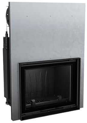 Bricosol Chimenea de leña de hierro fundido AMELIA 21 kW Ø 200 puerta elevable