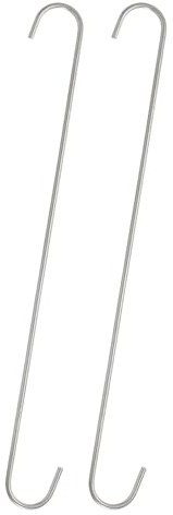QUARKZMAN Lange S Haken Metall S-förmige Haken 16 Zoll Silber 2 Stück | Aufbewahrungswerkzeug Extra Lange aus Hochmanganstahl für Küche Garten Badezimmer Garage Schrank