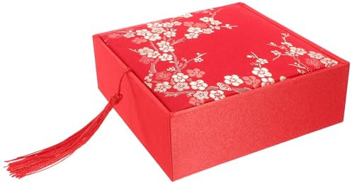 Holibanna Vintage Chinesische Schmuck-geschenkbox Aus Satin Kleine Aufbewahrungsbox Mit Deckel Für Ringe Ohrringe Halsketten Armbänder Dekorative Schmuckschachtel Mit Feiner Verarbeitung Kra