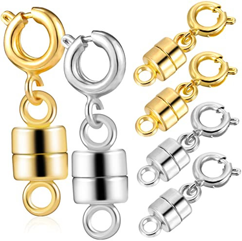 NUOBESTY 1 Set Piccola Fibbia Cilindrica A Calamita Clip Del Connettore Magnetico Chiusura Di Bloccaggio Dei Gioielli Fermagli Di Bloccaggio Magnetici Accessori Per Collane Lega 6 Pezzi