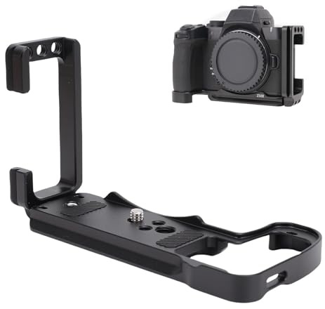 Camera L Bracket, Camera Quick Release QR L Plate with 1/4 3/8 Threaded Holes, Vertical Horizontal Switching L Shape Mount Plate for Z50II Stabilizer Tripod Monopod