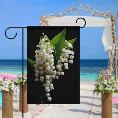Drapeau de jardin « Some Lilies of the Valley » pour extérieur, 30,5 x 45,7 cm, drapeau de jardin printemps été drapeau de jardin double face pour terrasse, pelouse, cour