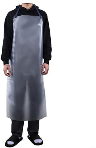 Lecreatekit Delantal de cocina de PVC transparente extra largo impermeable y resistente al aceite para una protección completa durante la cocción, como se muestra en la imagen., 110*65cm