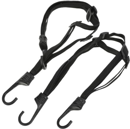 Happyyami 2pcs Elastic Bungee Cord Straps with Hooks for Motorcycle Helmet Luggage Durable Cargo Rack Strap for Secure Transport of Gear and Accessories