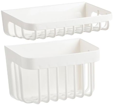 Gatuida 2 Piezas Soporte de Pared Multifuncional para Baño Organizador de Toallas Pasta y Jabón con Drenaje Estante de Almacenamiento Compacto para Cocina y Baño