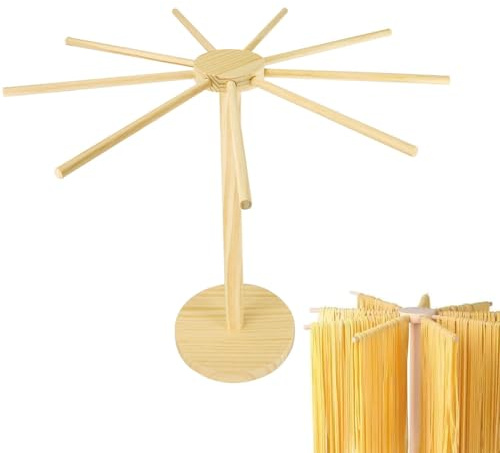 Large Pasta Drying Rack, Detachable Collapsible Wooden Noodle Drying Rack for Pasta Noodle and Cooking Spaghetti Rack Space-Saving Noodles Organizer and Easy Storage