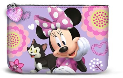 Disney Minnie Mouse Cat-Small Square Coin Purse, Lilac, 13 x 10 cm