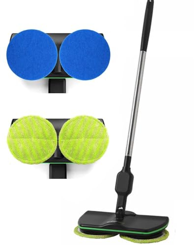 TYH Balai essoreur sans Fil pour Le Nettoyage des sols, Balai électrique, Manche réglable de 95 à 135 cm, tampons de Nettoyage/Cirage remplaçables, pour parquets et carrelages