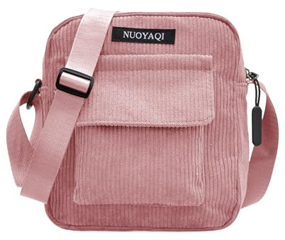JENCVNL Umhängetasche Damen Crossbody Bag Klein Cord Schultertasche Casual Umhängetasche Handytasche zum Umhängen für Spaziergang Arbeit Alltag Reisen