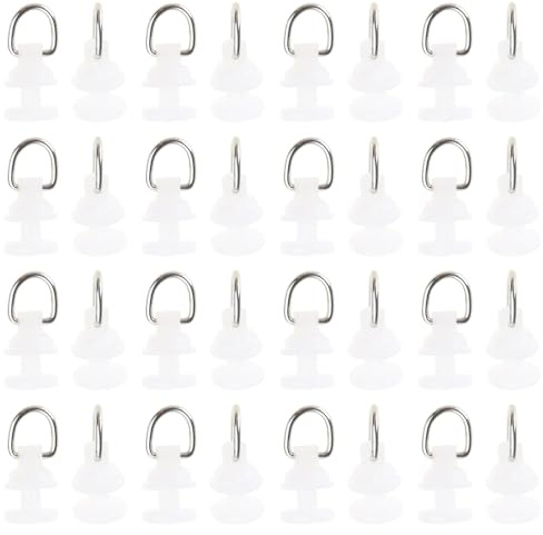 Lot de 100 patins en PVC blanc pour rail de rideau - Pour un mouvement fluide de draperie - Crochets